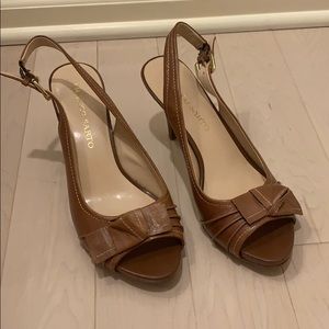 Franco Sarto brown leather heels sz 8